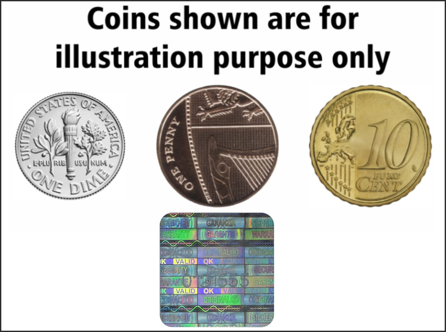 1024 pcs High Security Warranty Seals 0.70 x 0.70 inch Security Hologram Stickers, Void Tamper evident Holographic Labels