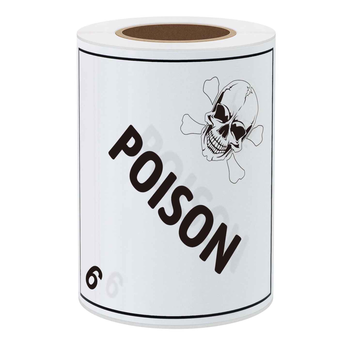 Square Stickers Indication Labels Smart Tags Gloss Paper, 100 Stickers, 4x4 inch, Poison