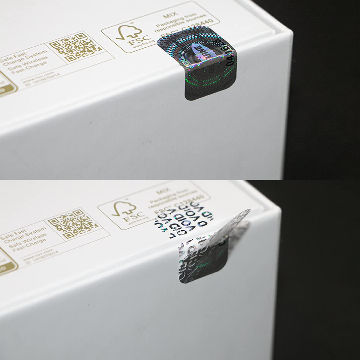 1200 pcs Hologram Security Tamper evident Stickers Warranty Void Seal Labels with Unique Serial Number Genuine Authentic Tamper Proof Sticker(1X0.6 inch) 1200pcs,silver