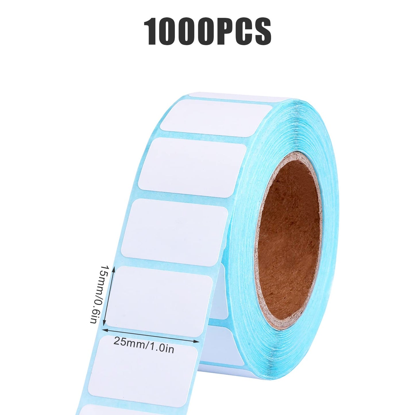 1 Roll / 1000pcs 1 x 0.6inch White Rectangle Stickers Labels, Self-Adhesive Writable Container Sticker Blank Removable Labels for Containers Storage Bins Jars Bottles and Office Supplies