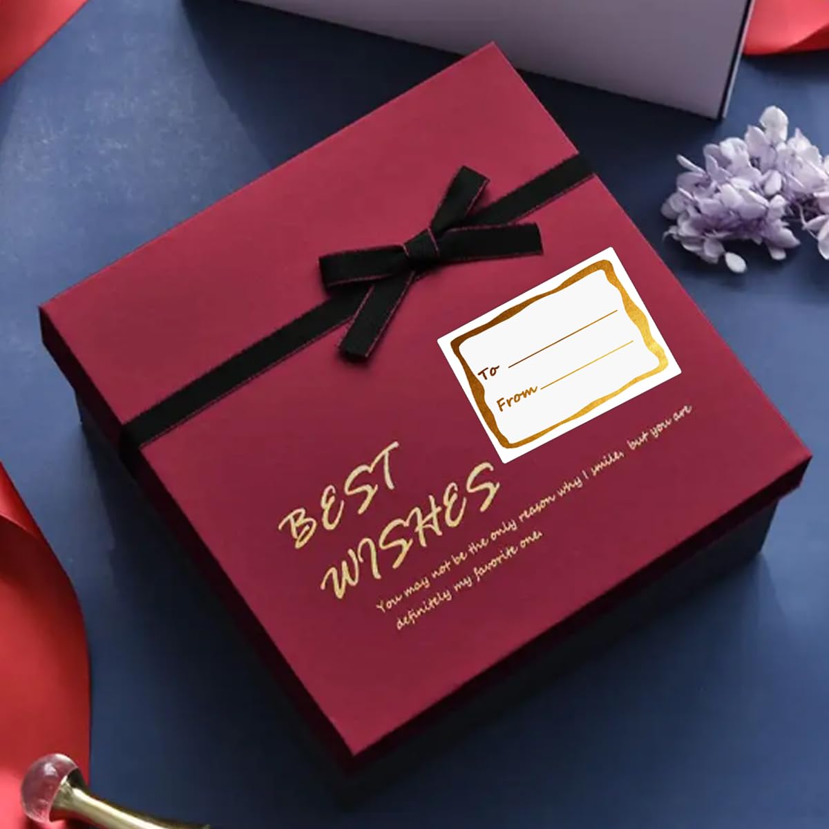Name Tag Gold Foil Holiday Present Stickers to and from Labels for Christmas Party Wedding Birthday Valentines's Day Present Supplies,3x2 inches,80 Pcs Per Pack
