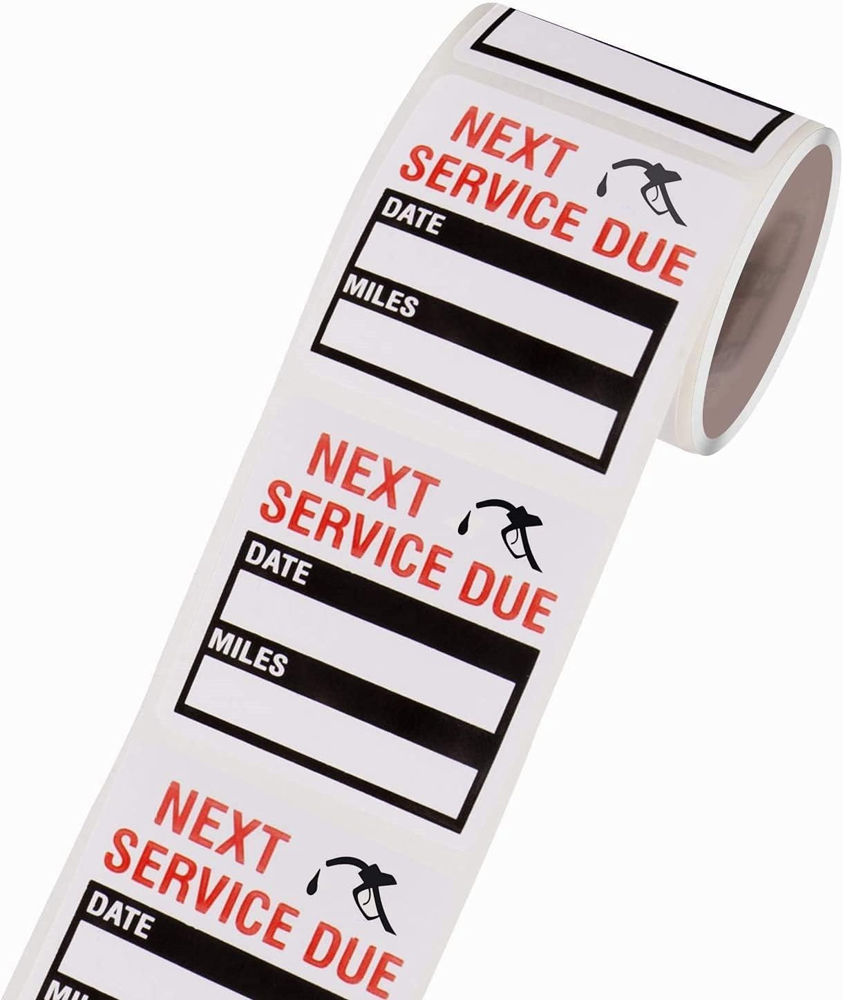 Oil Change Stickers,Service Reminder Labels, Auto Maintenance Service Due Reminder Stickers Labels,2 x 2 Inch, 1 Roll (Black) 100 Pieces