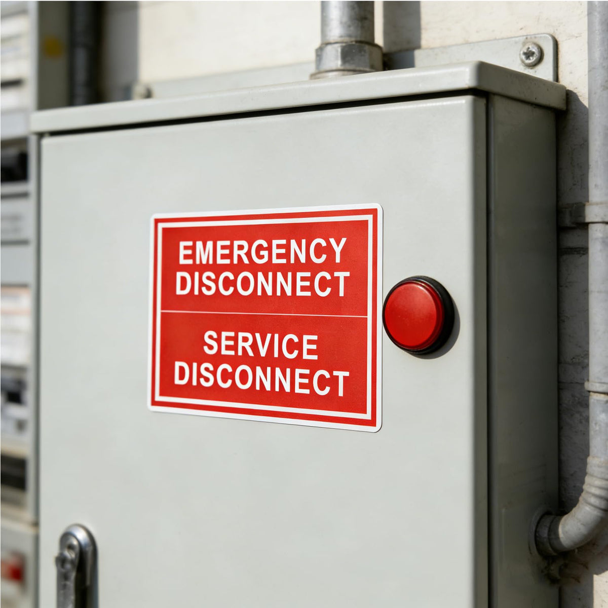 12 Pack Emergency Disconnect Sticker 5"x 3.5", NEC Compliant Solar Warning Label, Waterproof Vinyl Electric Panel Decals for Breaker Box & Service Disconnect, Outdoor UV Resistant 12 Pack (Standard)