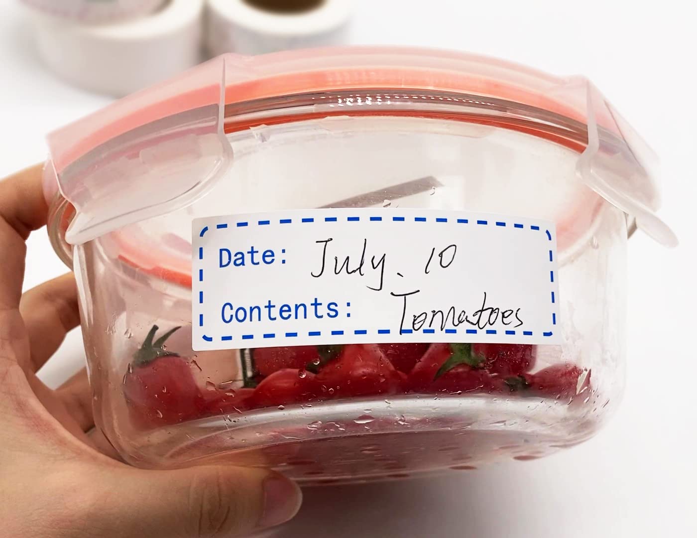 320pcs Removable Freezer Labels, 1 x 3 Inch Food Storage Stickers, Refrigerator Freezer Paper Label Easy Clean Leaves No Residue, Red