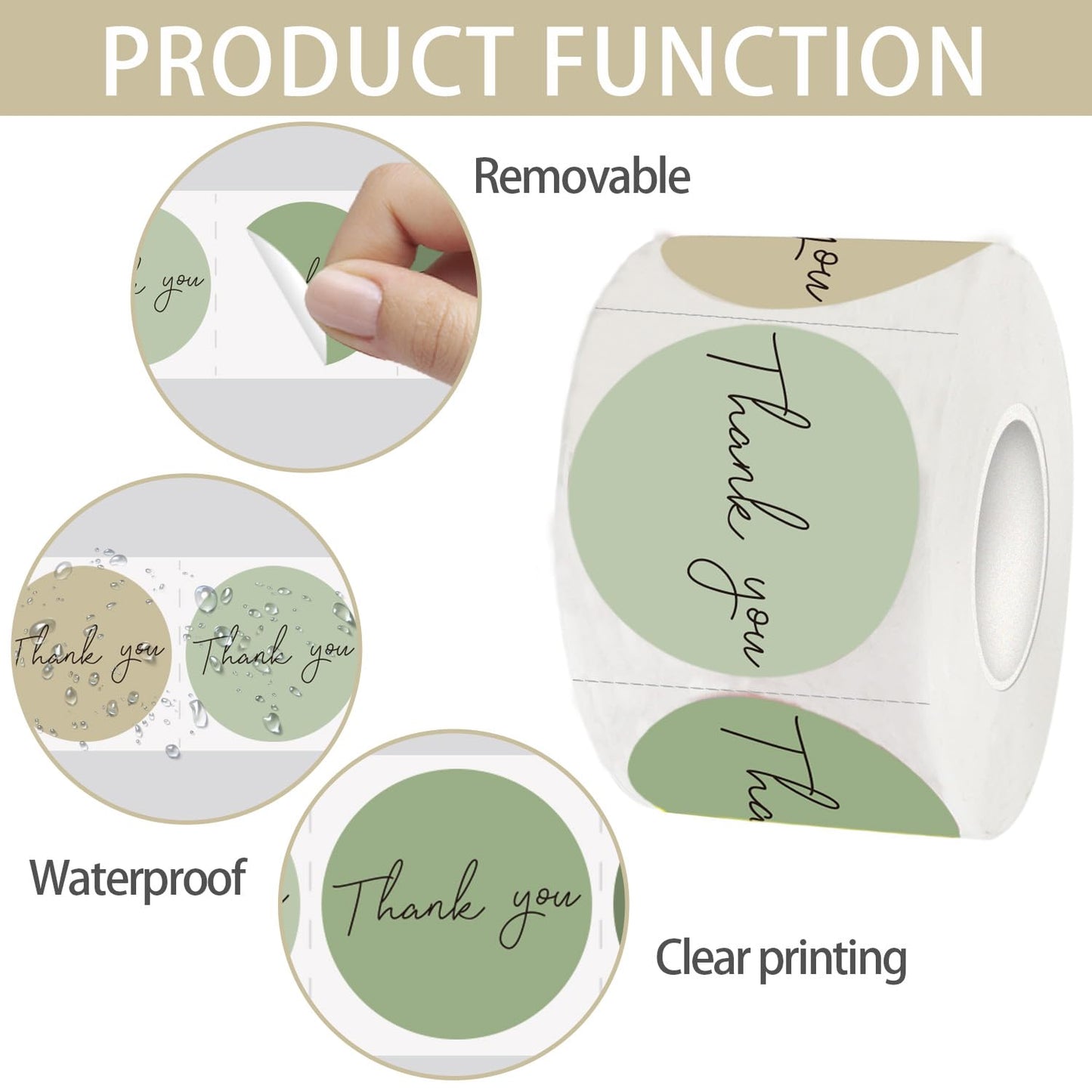 Starboling Thank You Sticker,500pcs 1.5Inch Green Thank You for Supporting My Small Business Stickers,for Supporting My Business Supplies Packing,Envelopes,Gift Wraps and Crafts(Green) Green-thank You Sticker 1.5''