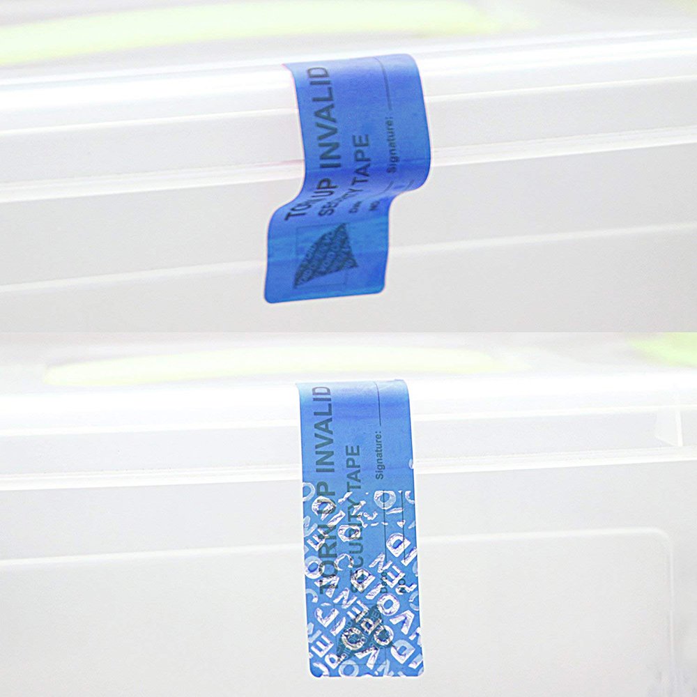 100Pcs Tamper Evident Security Void Stickers1x3 inch Blue No Transfer No Damage to Protected Item Tamper Proof Labels Safety Torn up Invalid Seals Tape