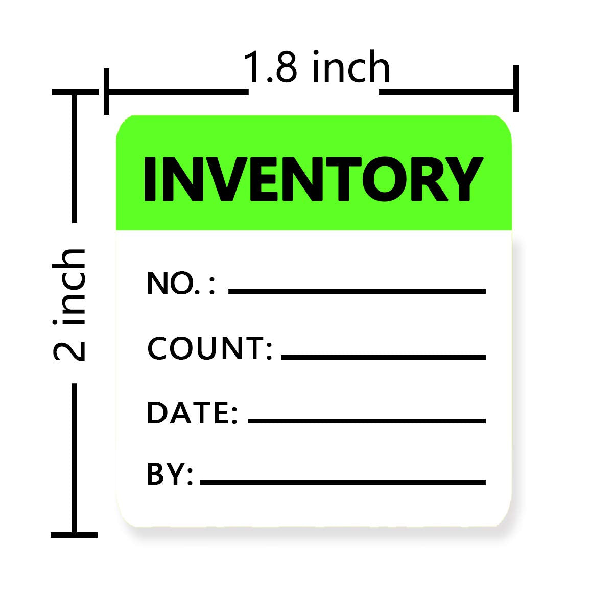 Top label 1.8x2 Inch Inventory Label,Inventory organizer Stickers,Inventory Control Labels,500 Pcs,Green,1.8x2 Inch