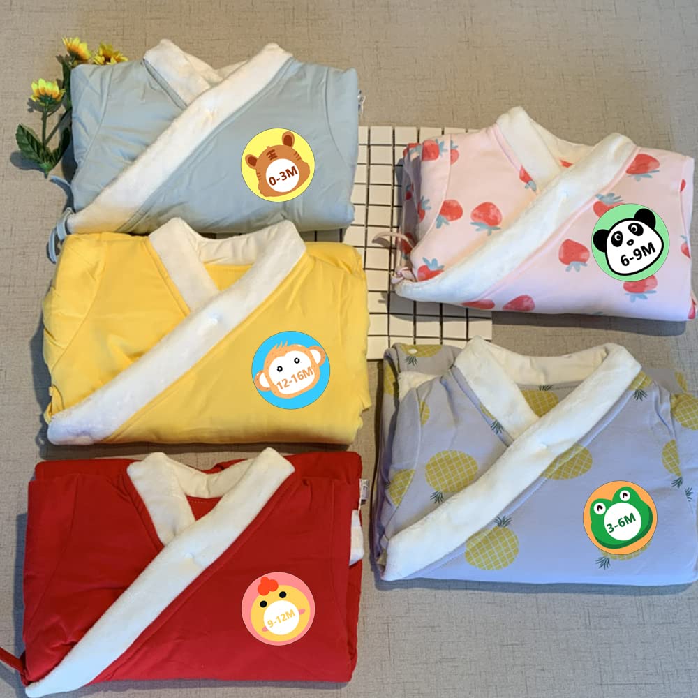 Baby Size Labels, 1 Inch 0 to 24 Month Self Adhesive Stickers for Retail Store Clothing Apparel - 600 Pcs Per Pack