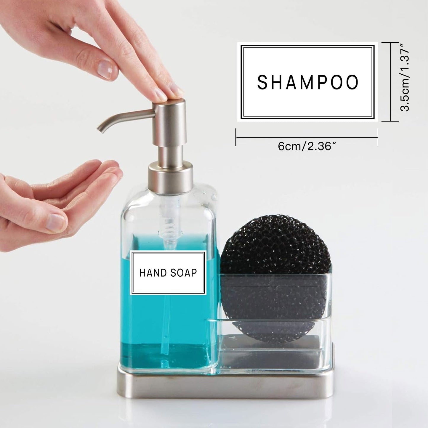 Minimalist Bathroom Labels - 32PCS Set with DIY Blank Labels, Waterproof & Oil Resistant for Shampoo, Conditioner & Hand Soap Dispensers