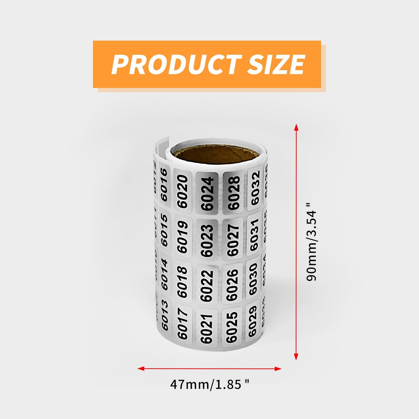PENCK 6001 to 7000 Number Label Stickers Black Inventory Numbering Small Consecutive Number Sticker for Office Warehouse Classification Storage
