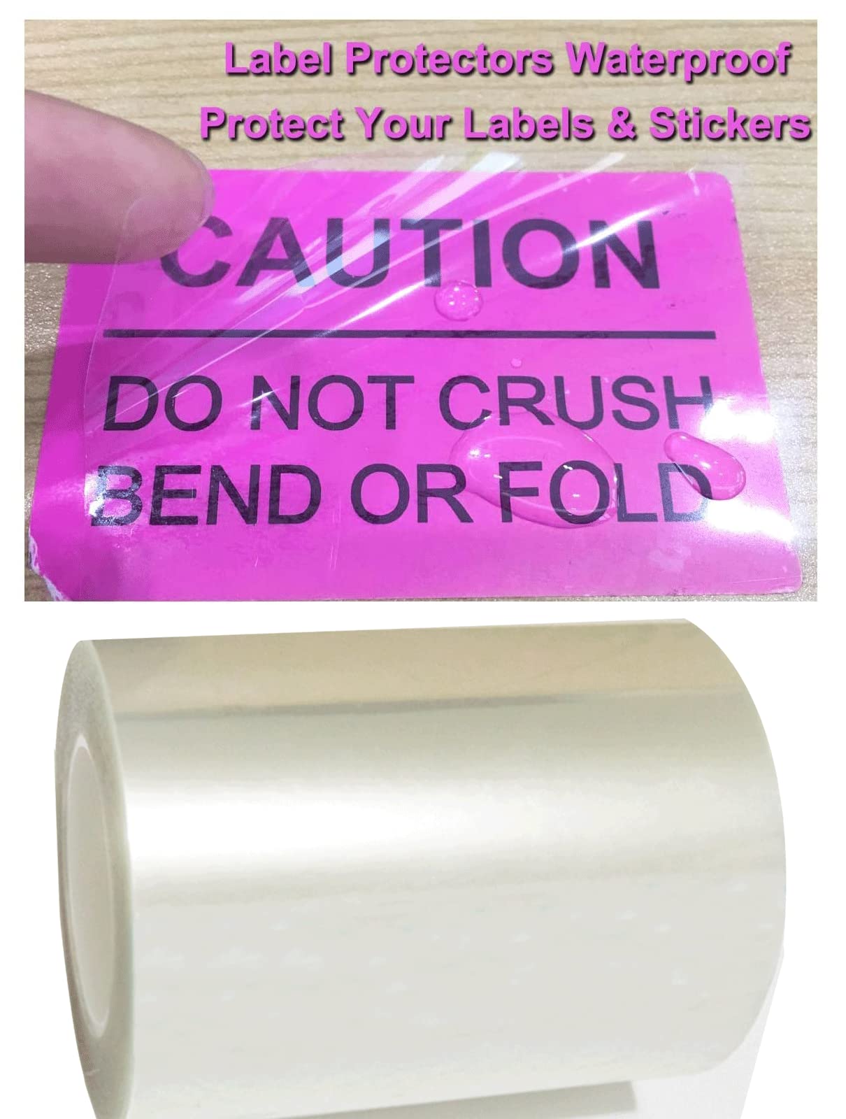 500 Pcs Label Protector Book Spine Label Protector 4x2 inch-Transparent Waterproof Clear Wafer Seal Stickers for Protecting Package Envelope Mail Barcodes, Numbers and Stickers Clear Vinyl