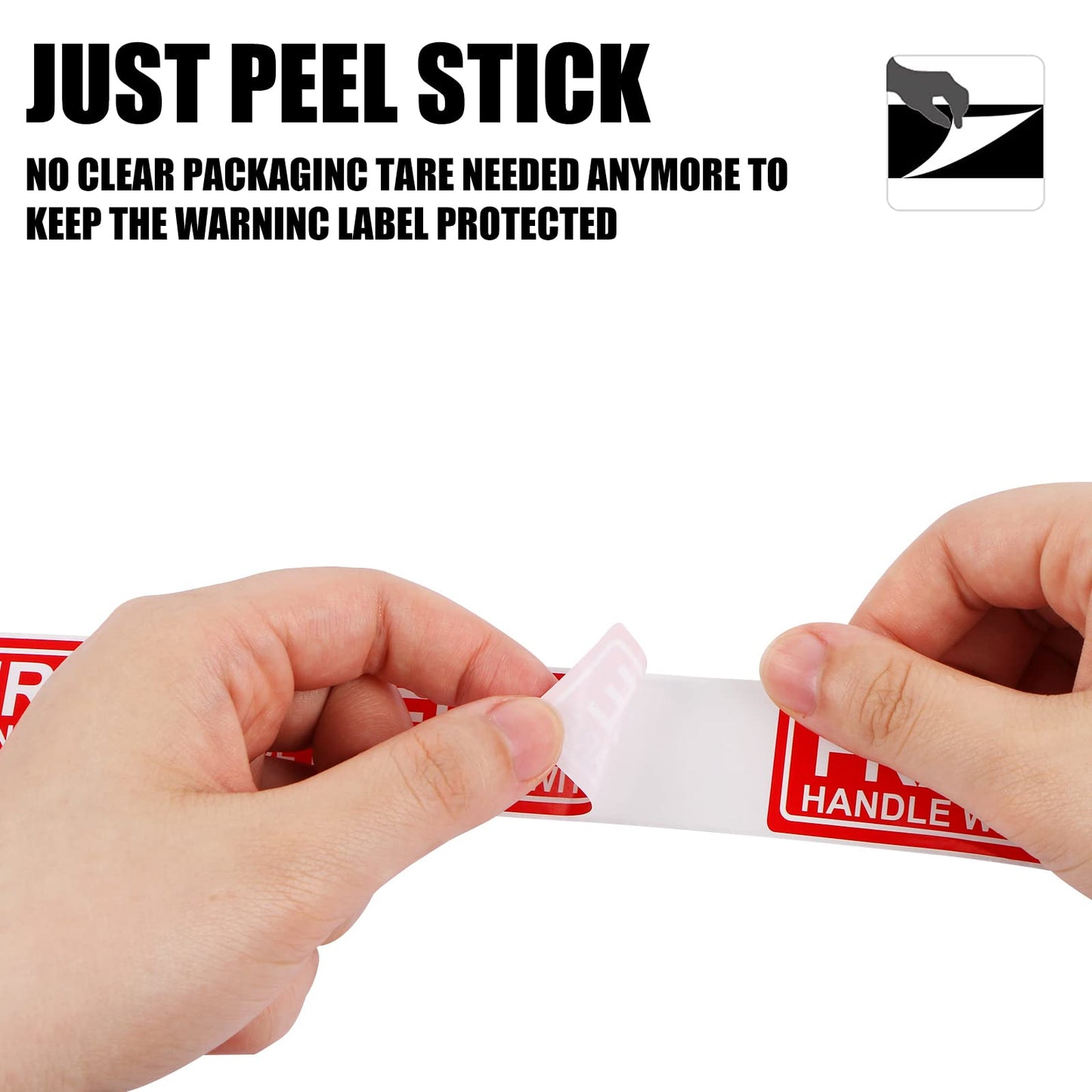 1" X 3" Fragile Handle with Care Warning Stickers for Shipping Moving and Packing, 500 Pcs Permanent Adhesive Labels, 1 Roll