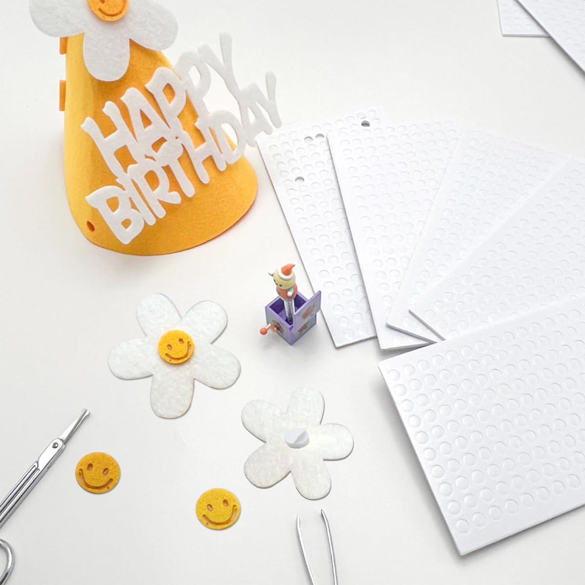 2400 Pieces Foam Dots Double Sided Adhesive, 0.24 Inch Round Sticky Dots Dual-Adhesive 3D Pop Foam Tape for DIY Handmade Craft Office Scrapbook Supplies, 12 Sheets