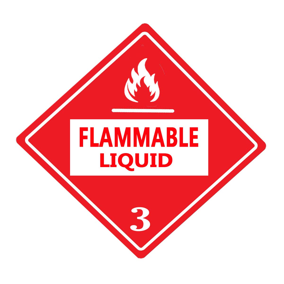 YOUOK Red Hazard Class 3 D.O.T.Flammable Liquid Rhombus,4inch Warning Stickers Adhesive Labels for Boxes,Shipping Package Warning(300PCS/ROLL)