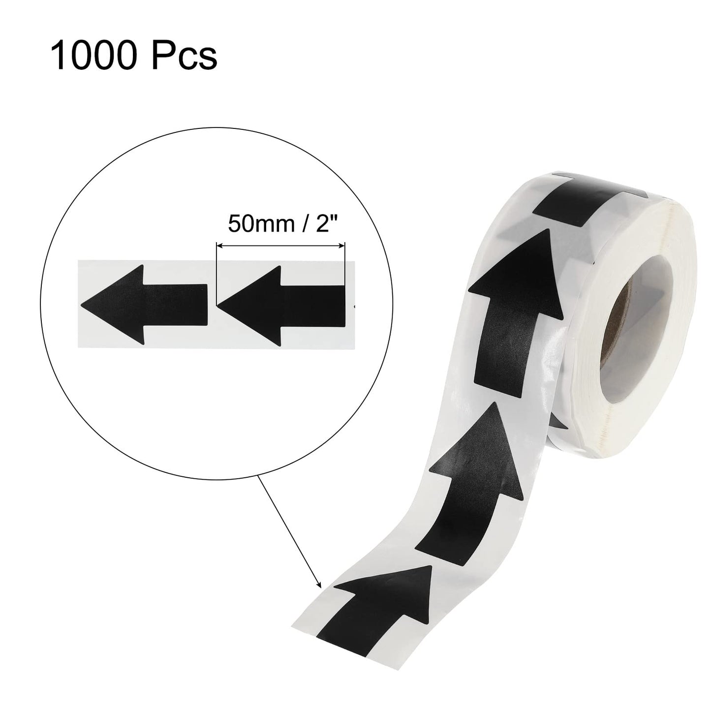 MECCANIXITY Arrow Sticker Labels 1000 Count 1.3x2 Inch Black Adhesive Arrow Shape Signs for Scrapbooking DIY Craft Organizing Inventory