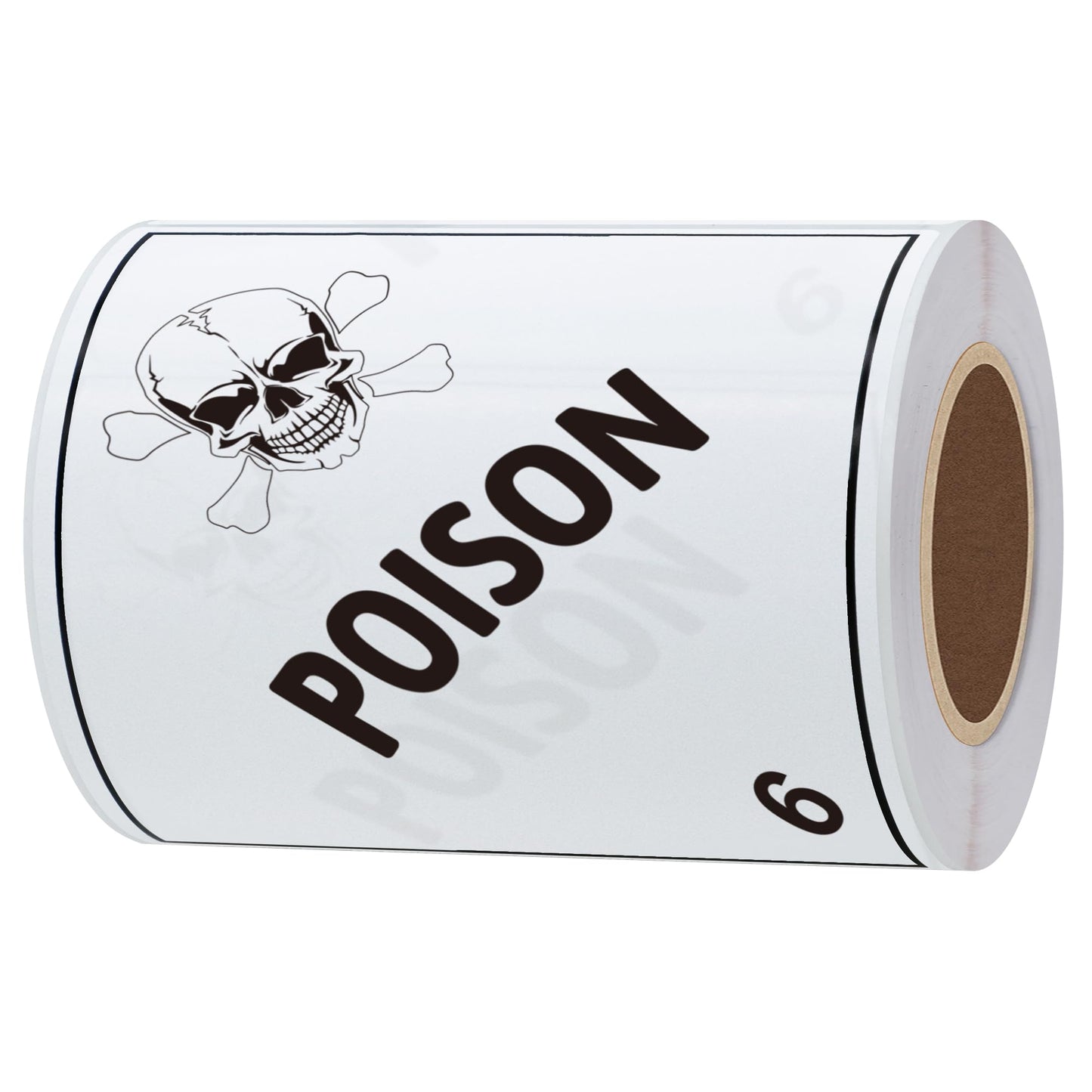 Square Stickers Indication Labels Smart Tags Gloss Paper, 100 Stickers, 4x4 inch, Poison
