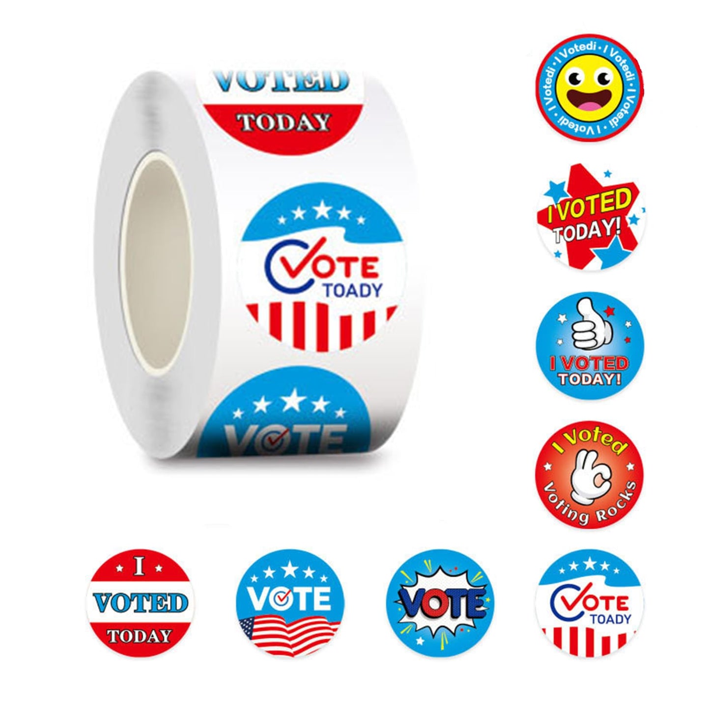 500pcs I Voted Stickers - 1.5 inch Stickers for Kids & Postcards, Patriotic Vote Decorations