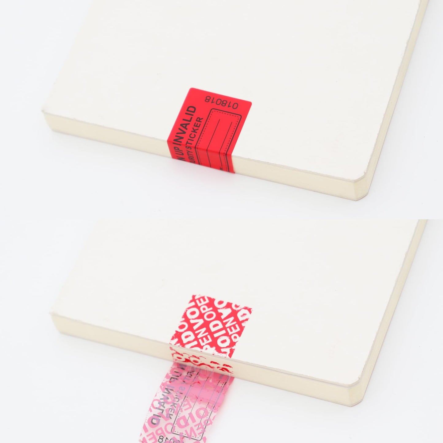 100Pcs Tamper Evident Security Stickers 1x2 inch Red Complete Transfer Tamper Proof Labels Safety Torn up Invalid Seals Tape (Red)