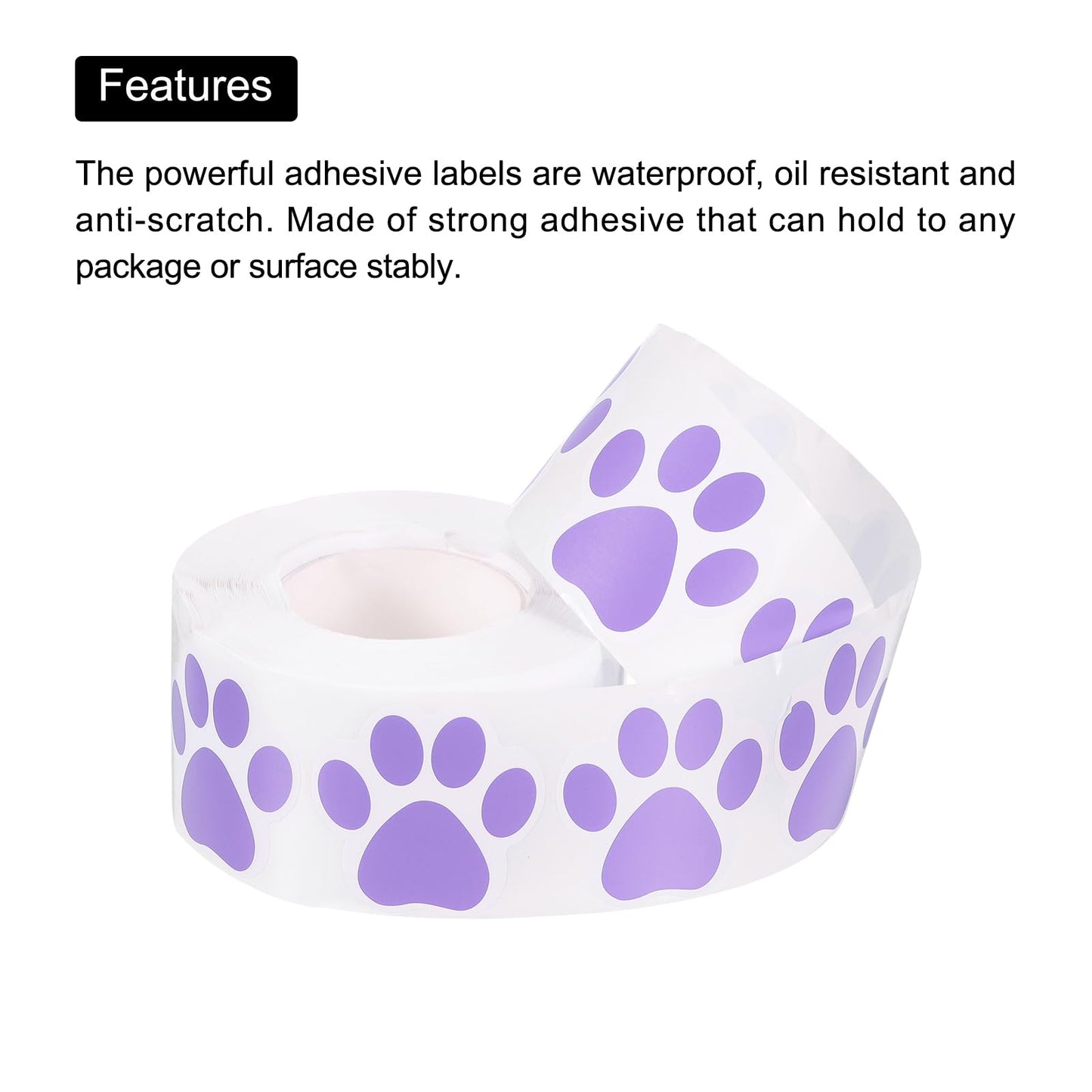 MECCANIXITY Adhesive Label Stickers Purple 600Pcs Paw Prints Stickers 1.5inch Dog Paw Bear Paw Stickers for Children Teacher Fit Crafts Party