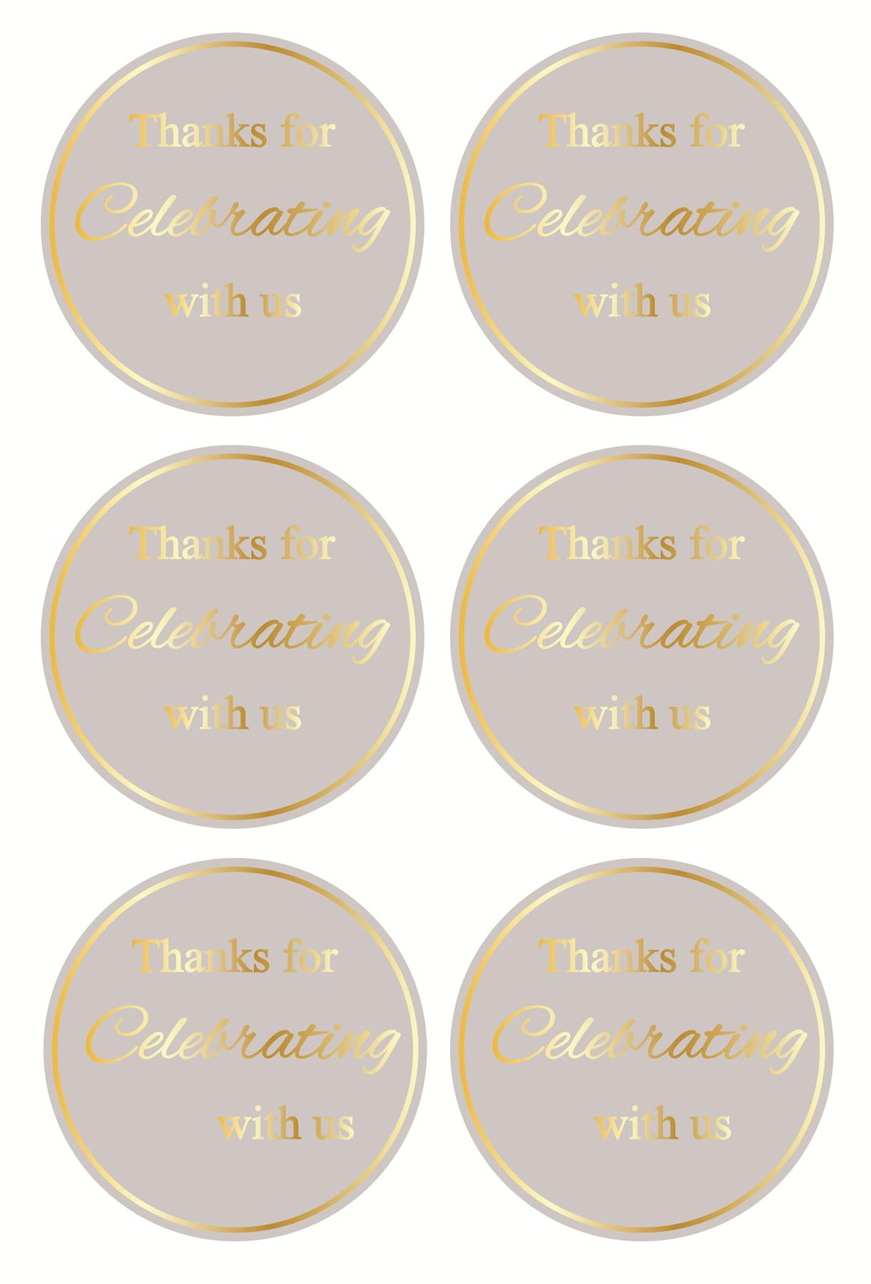 Thank You for Celebrating with US Stickers,2inch 150pcs Clear Gold Stamping Wedding Birthday Party Favor Sticker