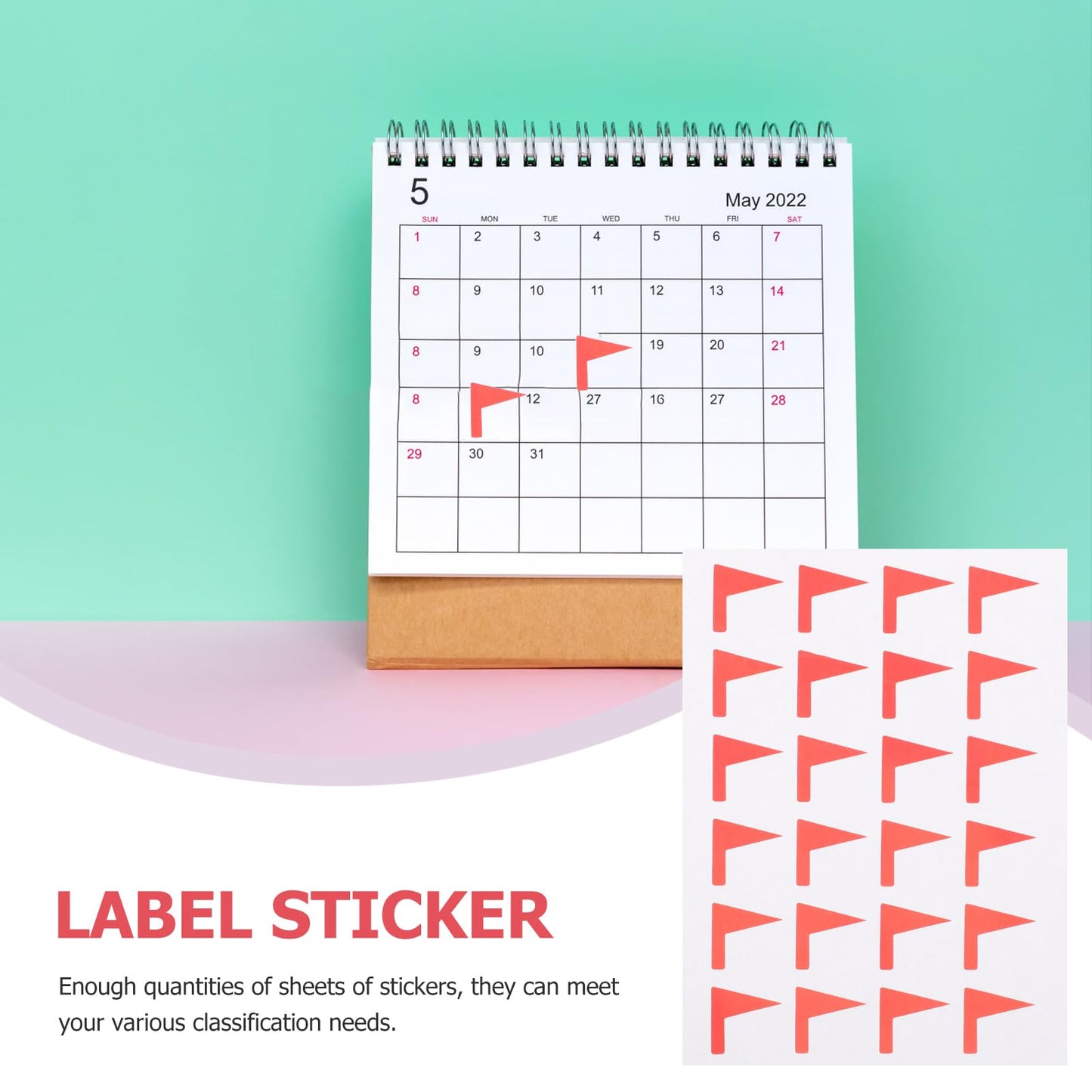 12 Sheets Map Markers Sticker Adhesive Labels Marking Label Sticker Flag Shaped Label for Plan Students Reward Stickers