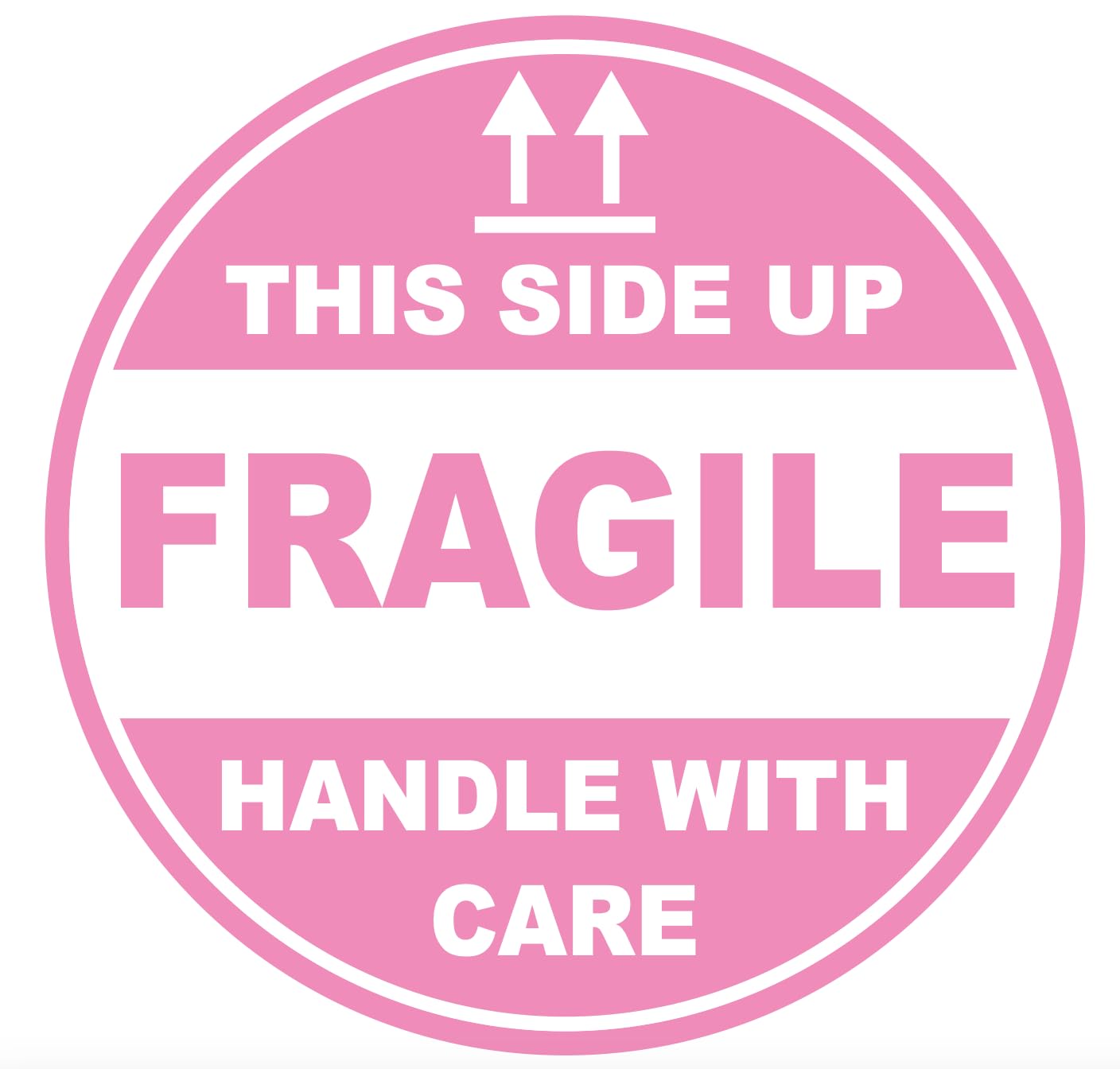 2 inch 300PCS Pink Fragile This Side Up Stickers Removable Adhesive Stickers