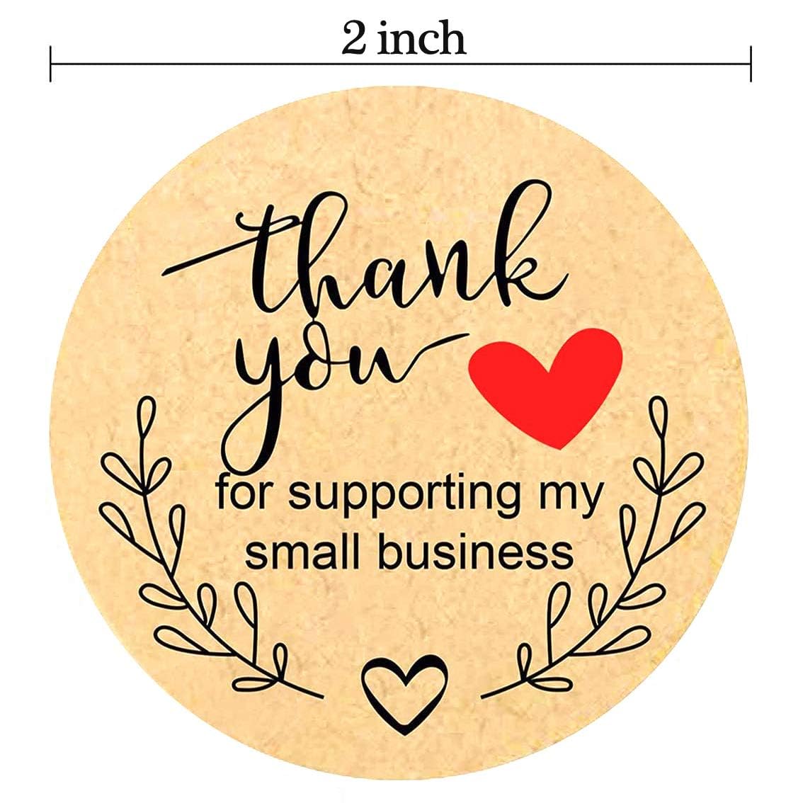 2 inch Thank You Stickers - 500 Count Thank You for Supporting My Small Business Stickers for Bags, Boxes, Envelopes, Ideal for Crafters, Bakeries & Small Business Owners Gold