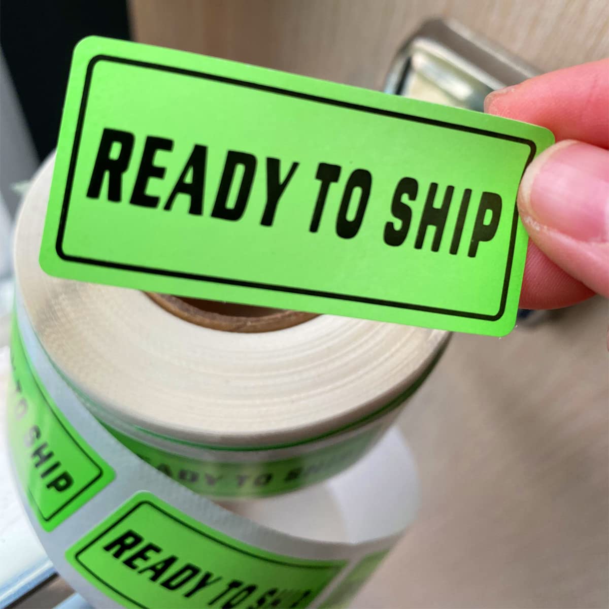 Ready to Ship Green Fluorescent Shipping Label Stickers for Packing Mailing,1x2Inches,500Pcs.