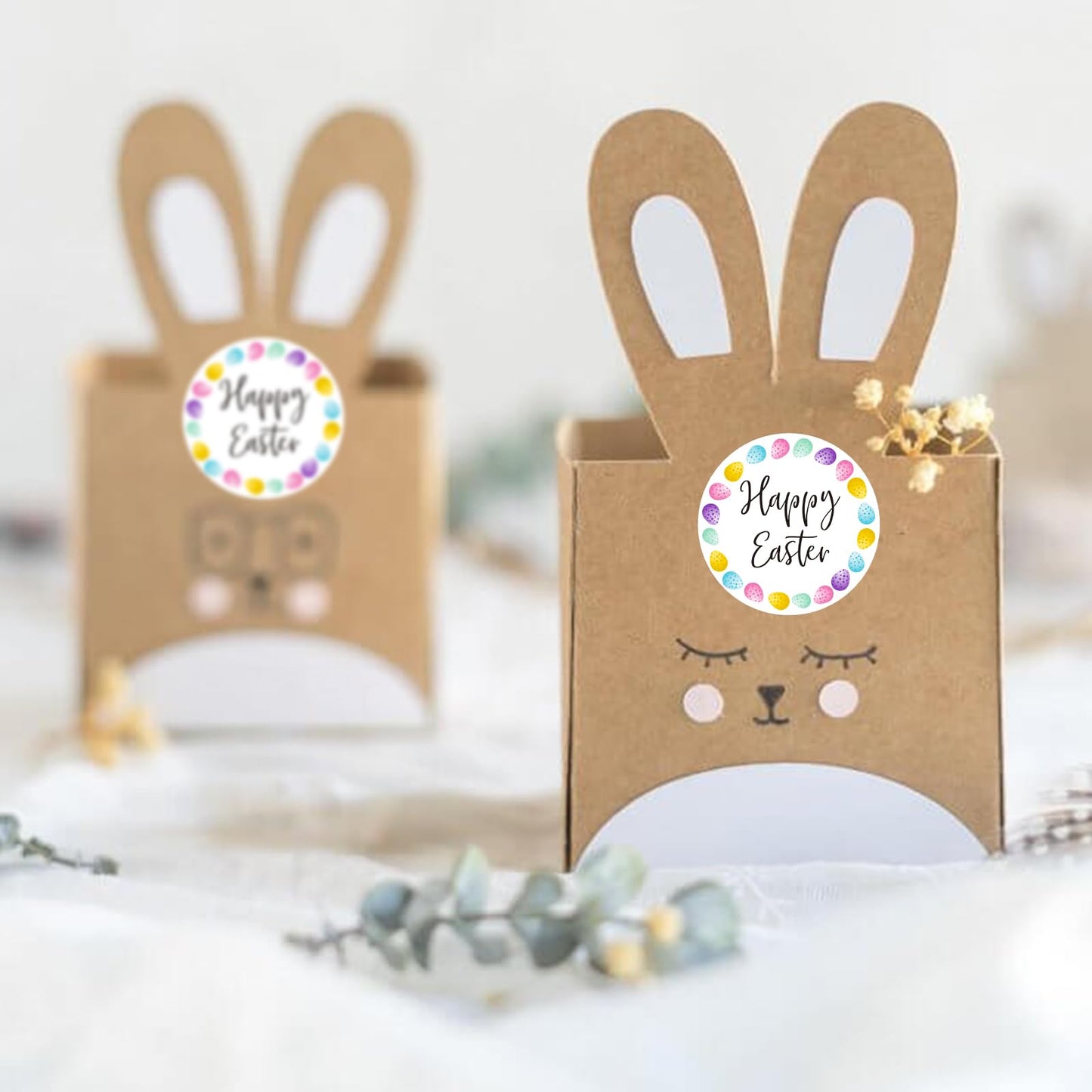 Anwyll Easter Gift Stickers - Happy Easter Day Stickers 60Pcs 2Inch Easters Eggs Sticker Bulk Self-Adhesive Round Easters Seal Label Sticker for Kid Adult Basket Envelope Card Party Decoration Supply