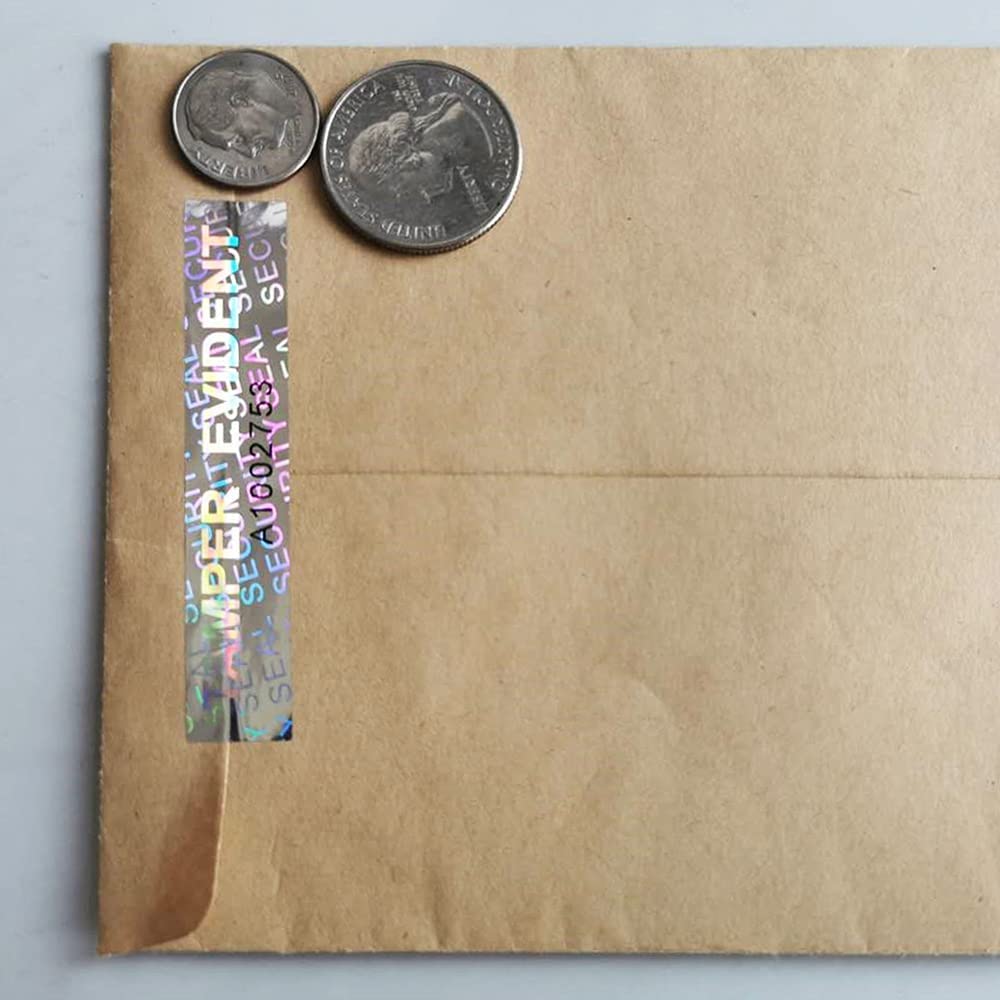 Tamper Evident Stickers Hologram Labels with Unique Sequential Number, 2.5'' x 0.5'' (240) 240