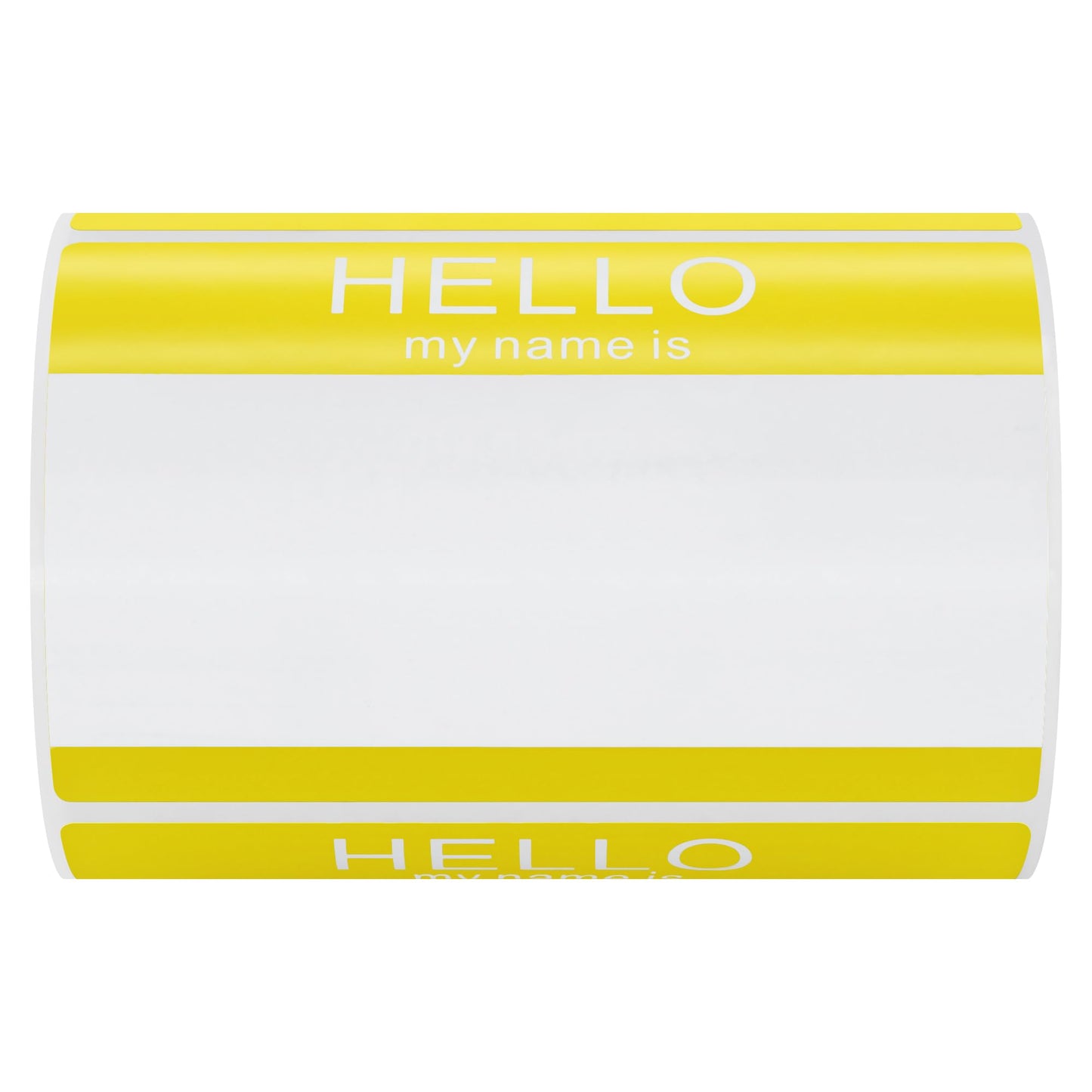 Hybsk Hello My Name Is Tags Stickers Name Identification Stickers 3-1/2” x 2-3/8” Total 200 Labels Per Roll (Yellow) Yellow