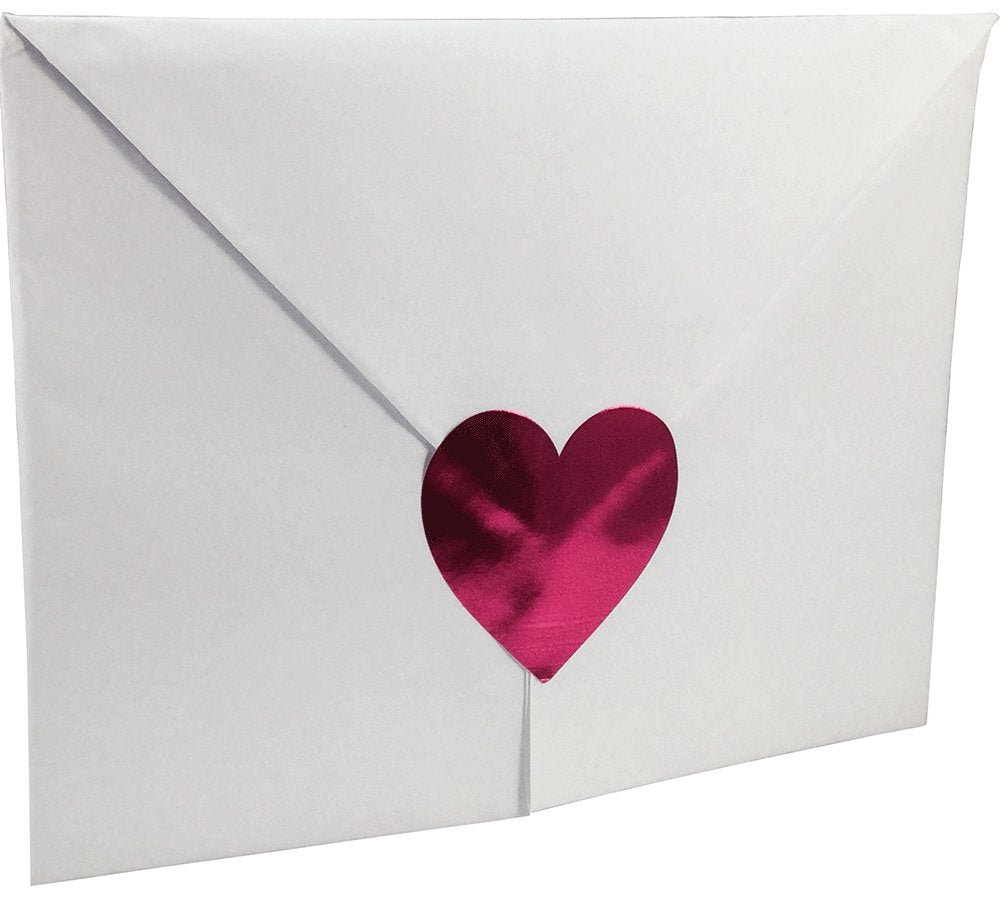 Metallic Rose Heart Stickers for Valentine's Day Crafting Scrapbooking 1 1/2 Inch 500 Adhesive Stickers