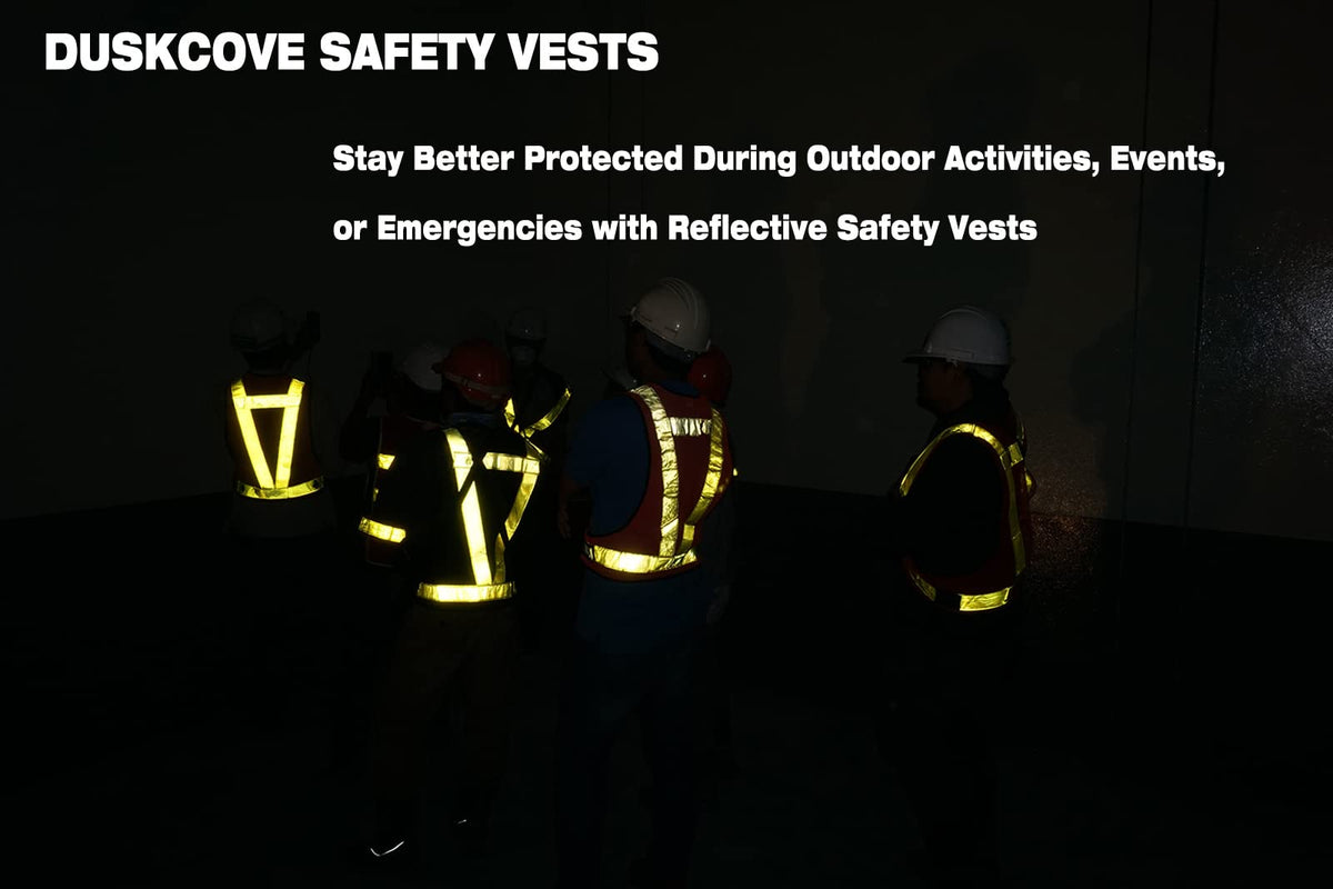 DUSKCOVE 2 Pack Hi Vis Safety Vests - Adjustable Bright Neon Color High Visibility Reflective Safety Straps Gear for Traffic Control, Running, Cycling Yellow