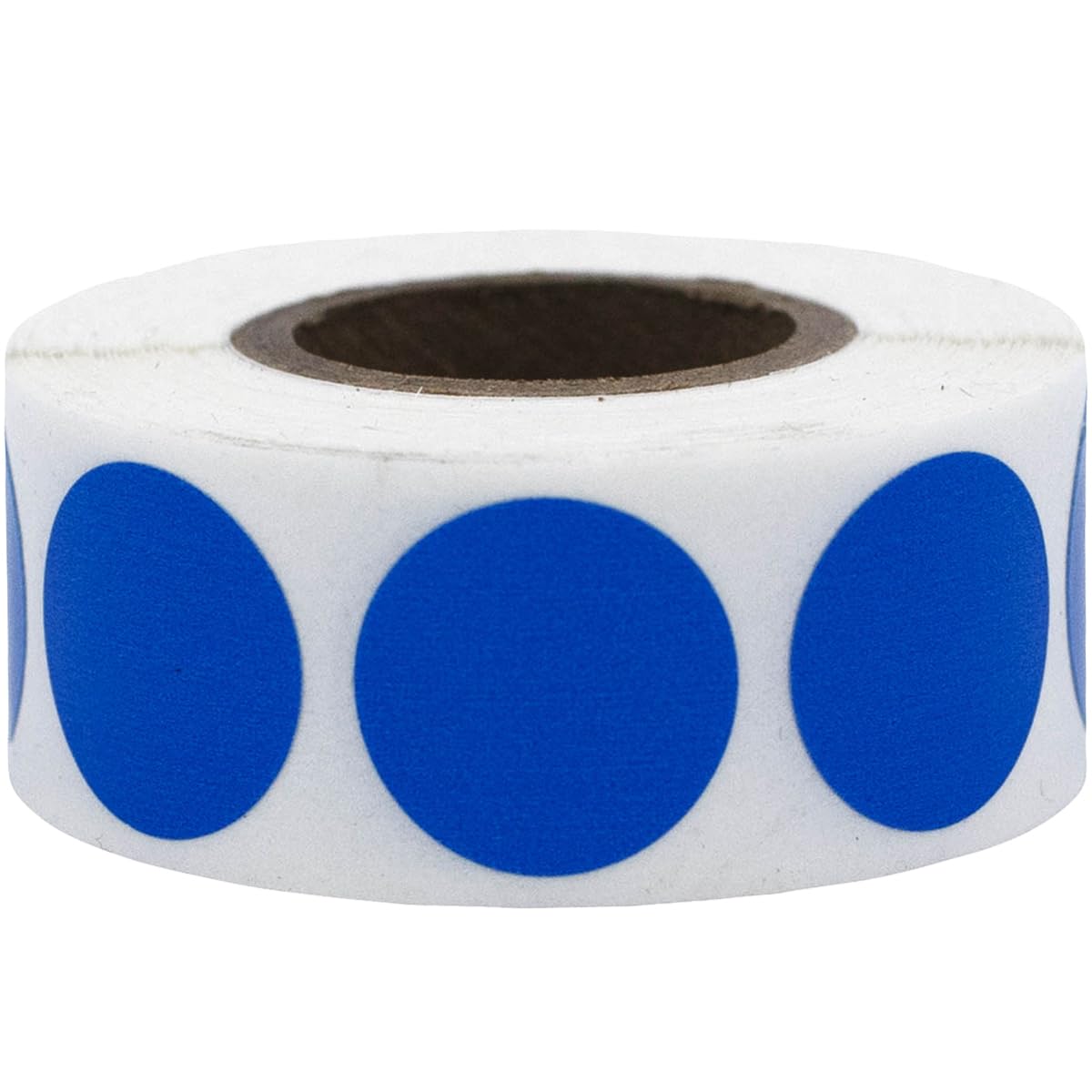Blue Semi-Gloss Round Stickers, 3/4" Inch, 500 Labels per Roll - Perfect for Color Coding, Inventory Management, and Custom Projects in Offices, Schools, and Homes Blue
