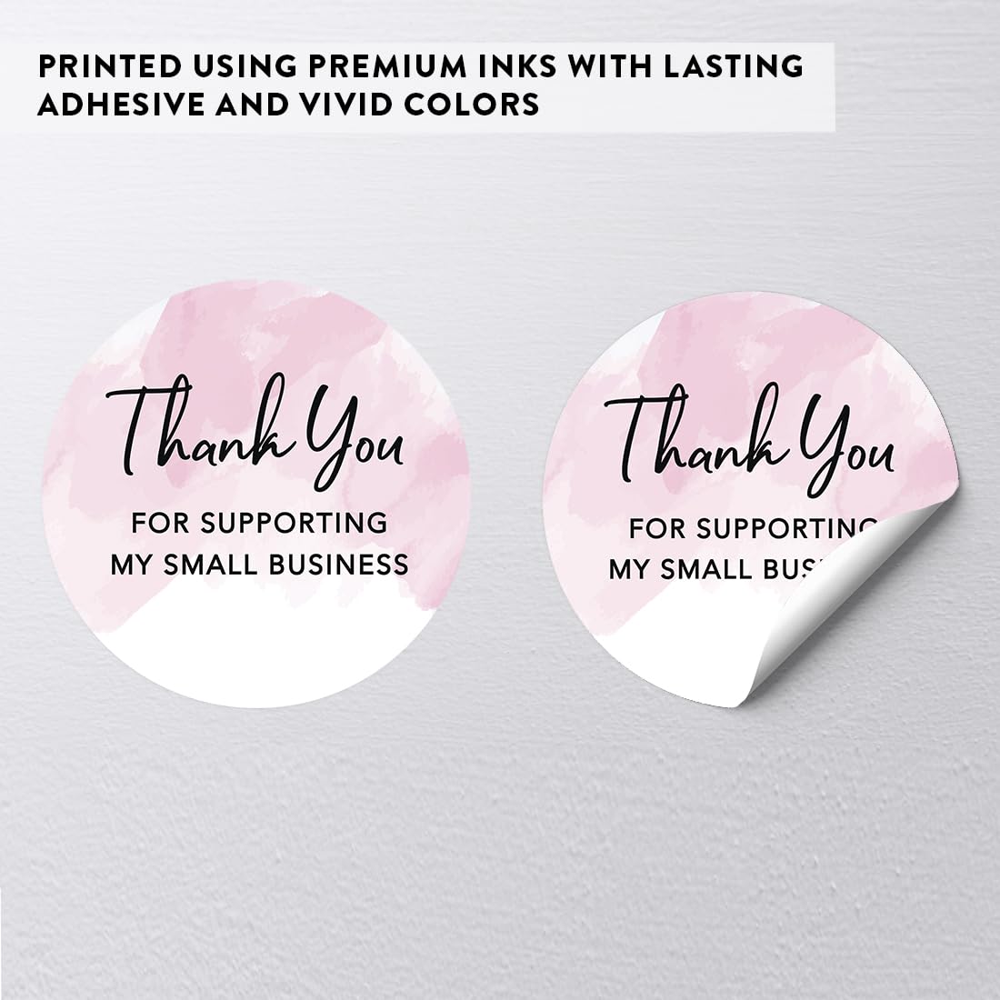 Andaz Press Round Small Business Sticker Labels, 120-Pack, Watercolor Pink Thank You Stickers Watercolor My Small Business