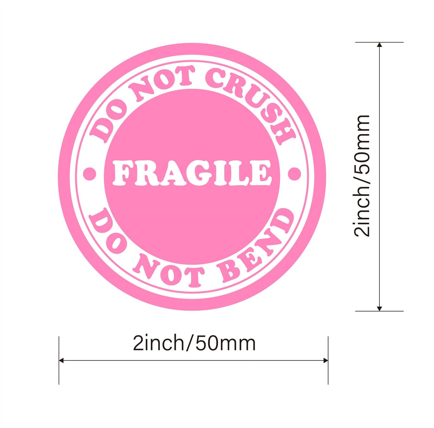 Fragile Do Not Crush Not Bend Sticker,2inch 300pcs Cute Fragile Shipping Sticker for Box Cartons Envelops