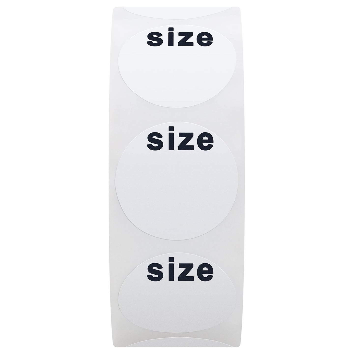 Hybsk White Blank Clothing Size Stickers 1 Inch Round Adhesive Labels for Apparel Retail Total 500 Per Roll