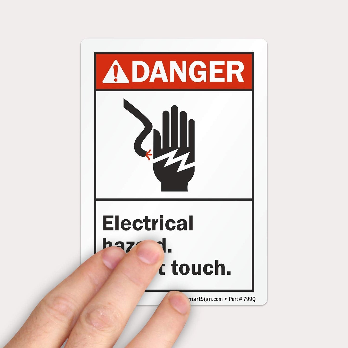 SmartSign "Danger - Electrical Hazard, Do Not Touch" Label | 3.5" x 5" Laminated Vinyl, Black/Red on White, 1 Count (Pack of 1) Danger - 3.5" x 5"