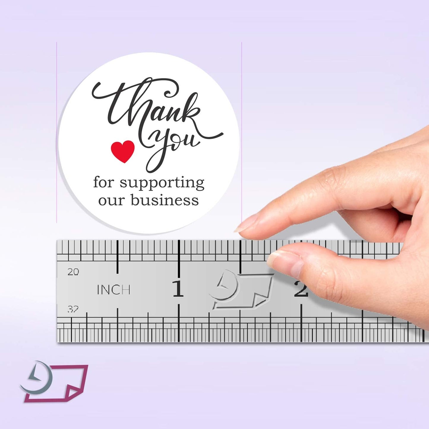 NextDayLabels - Pack of 500 “Thank You for Supporting Our Business” Stickers. 1.5 inch Round. Printed in Black/Red Ink on White Gloss Paper.