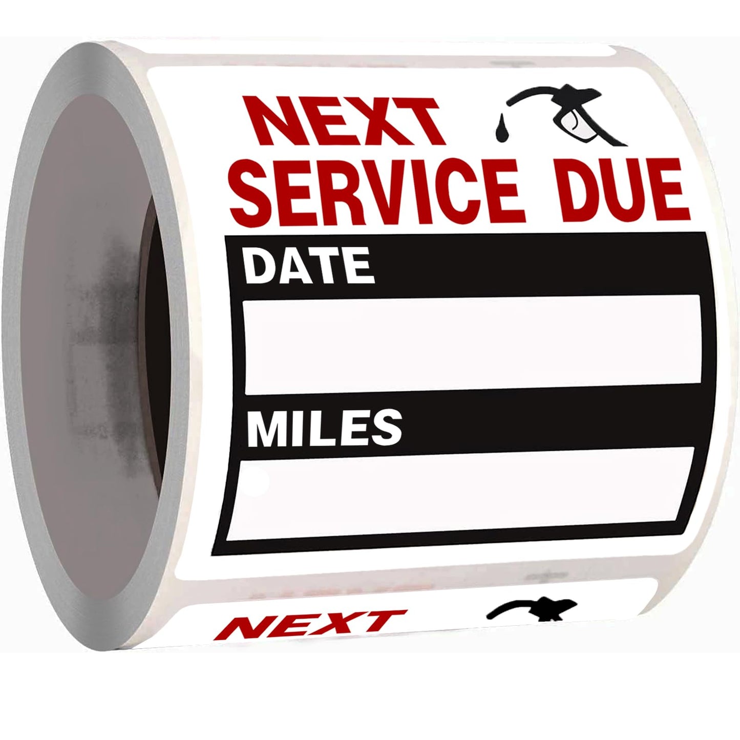 Oil Change Stickers,Service Reminder Labels, Auto Maintenance Service Due Reminder Stickers Labels,2 x 2 Inch, 1 Roll (Black) 100 Pieces