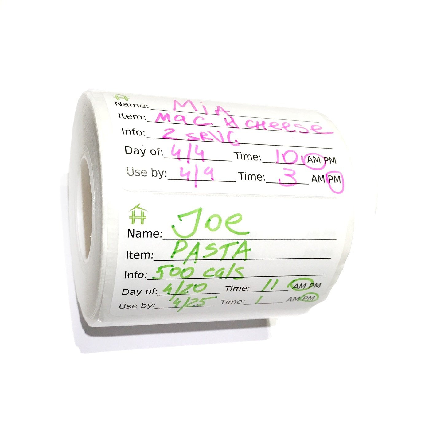 500 Food Labels - Removable Stickers with Large Writable Surface - Peel Clean With No Glue Residue - Great for Meal Preparation, Leftovers Labeling, on Bottles, Pans, Plastic and Other Containers