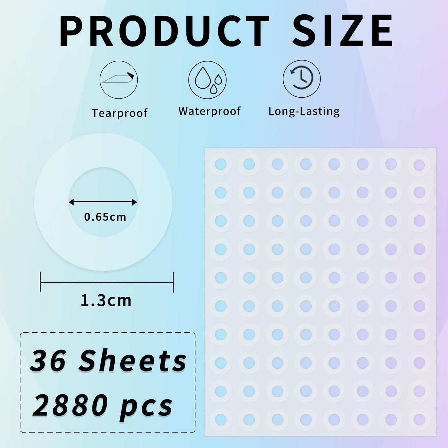 Hole Reinforcement Stickers Labels,Clear,Pack of 2880 Clear 2880 pack