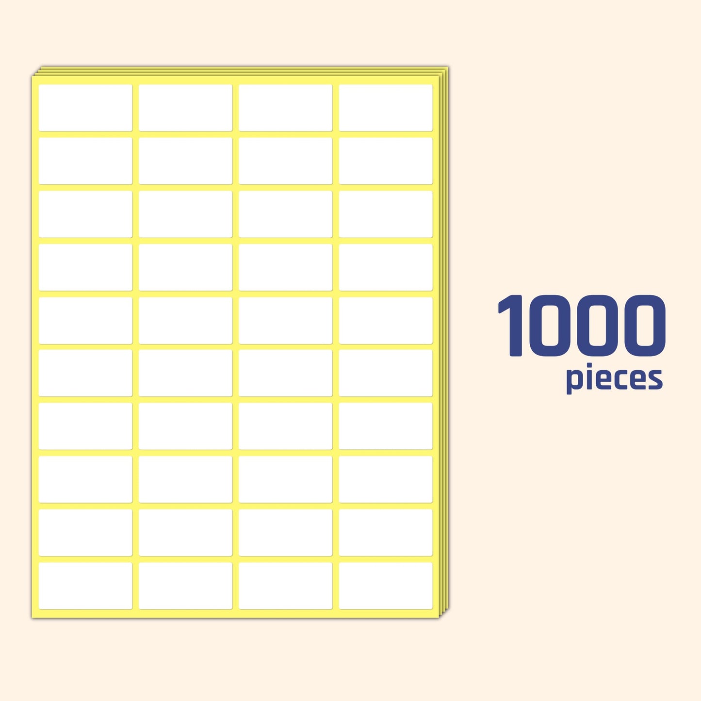 1000 Pieces, 2 x 1 inch - White Labels Stickers to Write On, Blank Stick On Adhesive Sticky Labels