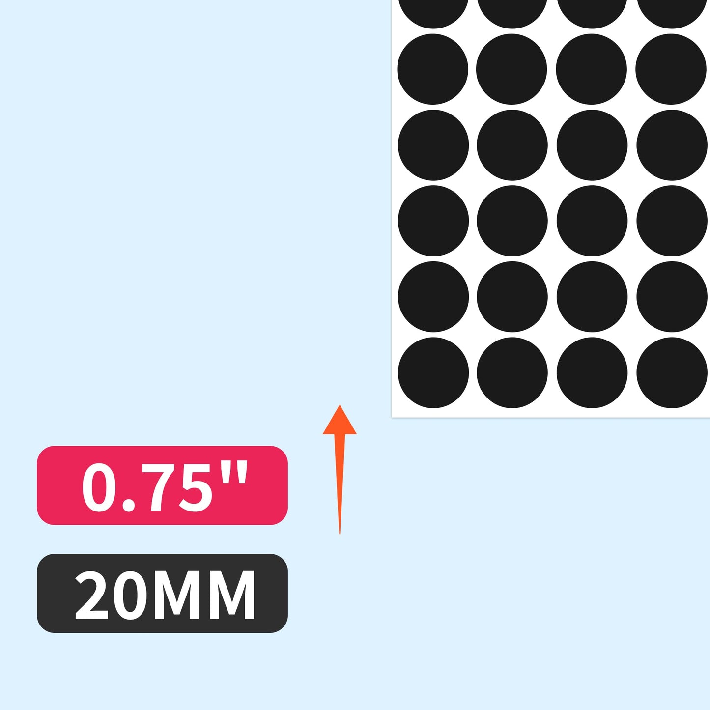 2000 PCS Circle Dot Stickers, 3/4" Round Color Coding Labels, Office Classroom Stickers Black