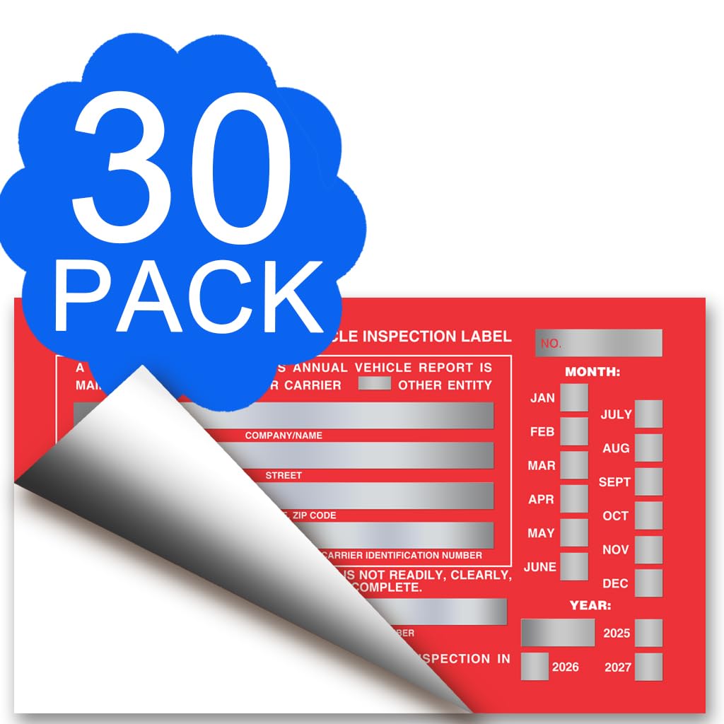Annual Vehicle Condition Report Forms with Aluminum Date Labels, 30-Pack, 3-Ply Carbonless for Fleet Management