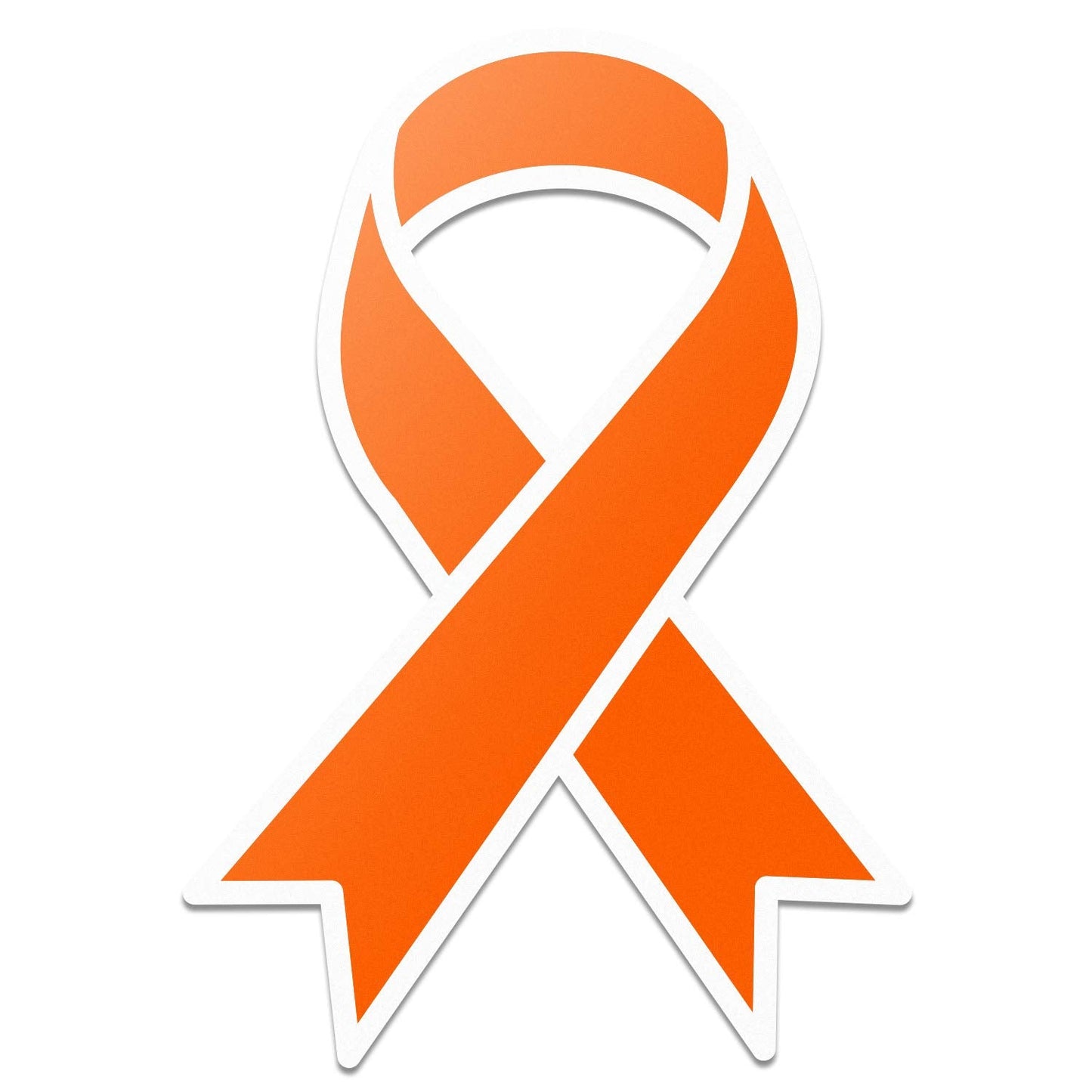 300 Ribbon Labels - TUCO DEALS (2.20 x 1.60 inch) Orange Awareness Ribbon Labels Stickers for Disease/Cancer/Hunger/Racial Tolerance Awareness - 1 Pack