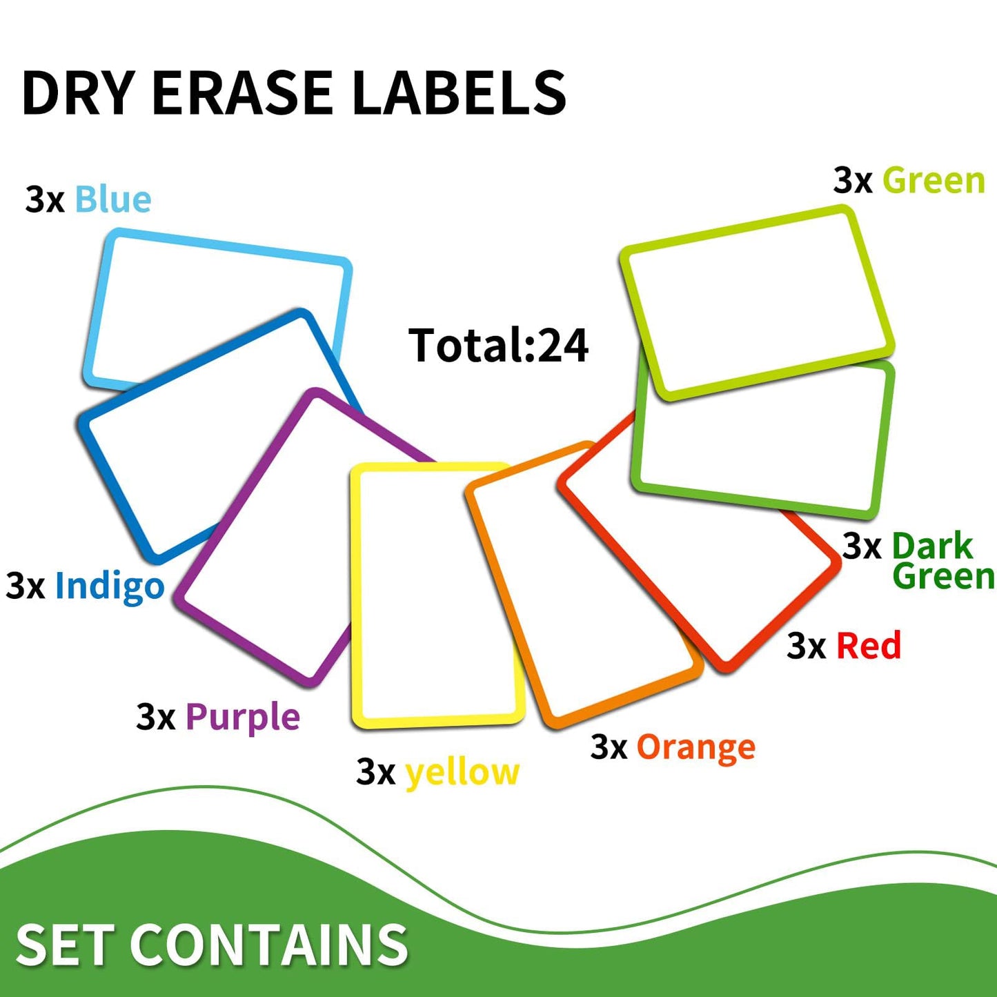 SVNOOC Removable Sticky Notes Reusable Dry Erase Labels for Organizing, Storage Bin, Craft, Jars, Pantry Labels, Chalkboard Labels for Office School Home Gift Chioce (2x4 inches, 24PCS)