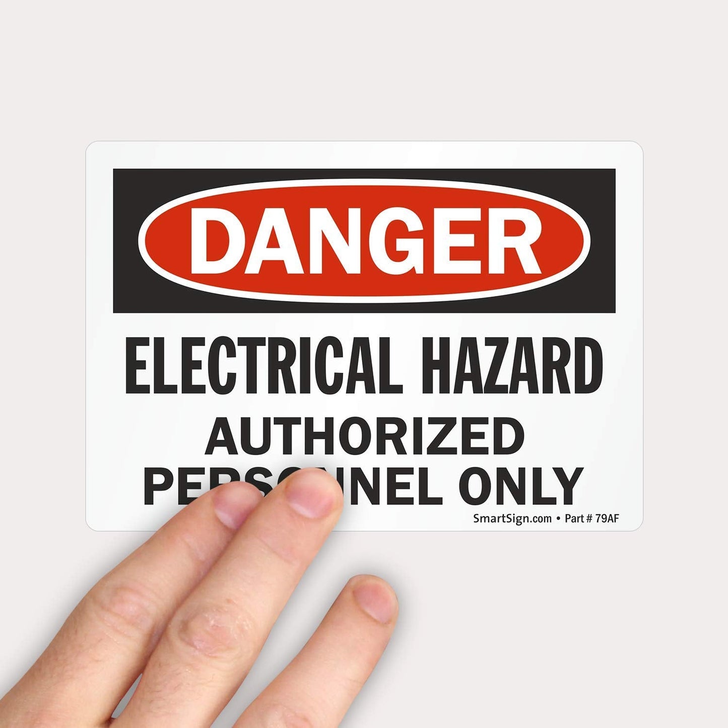 SmartSign - U9-1742-ND_3.5x5 "Danger - Electrical Hazard, Authorized Personnel Only" Label | 3.5" x 5" Laminated Vinyl Black/Red on White 3.5" x 5" Durable Non-Reflective Decal