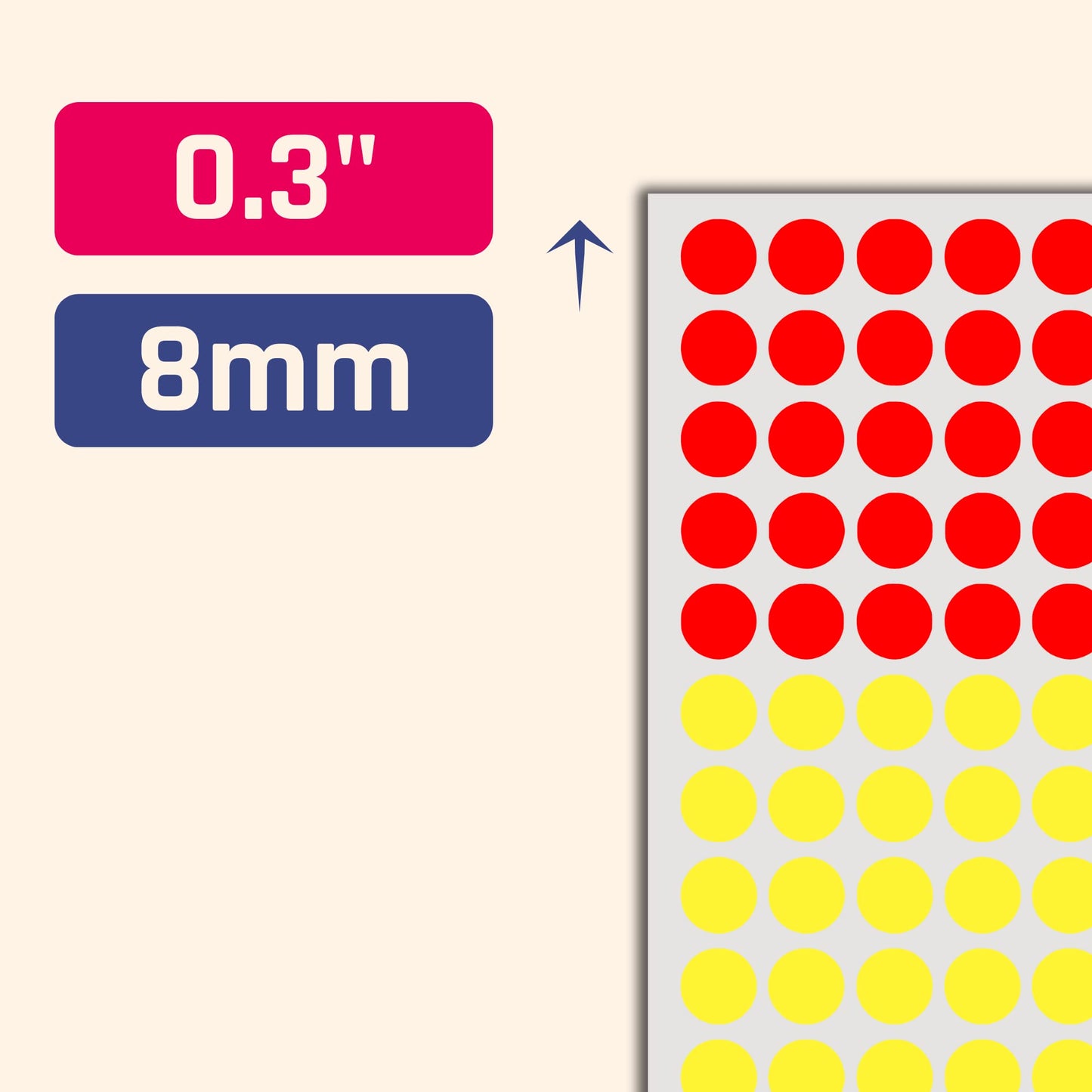 10,000 Pieces, 1/4 inch - Small Colored Round Dot Stickers - 10 Colors 10,000 Pieces