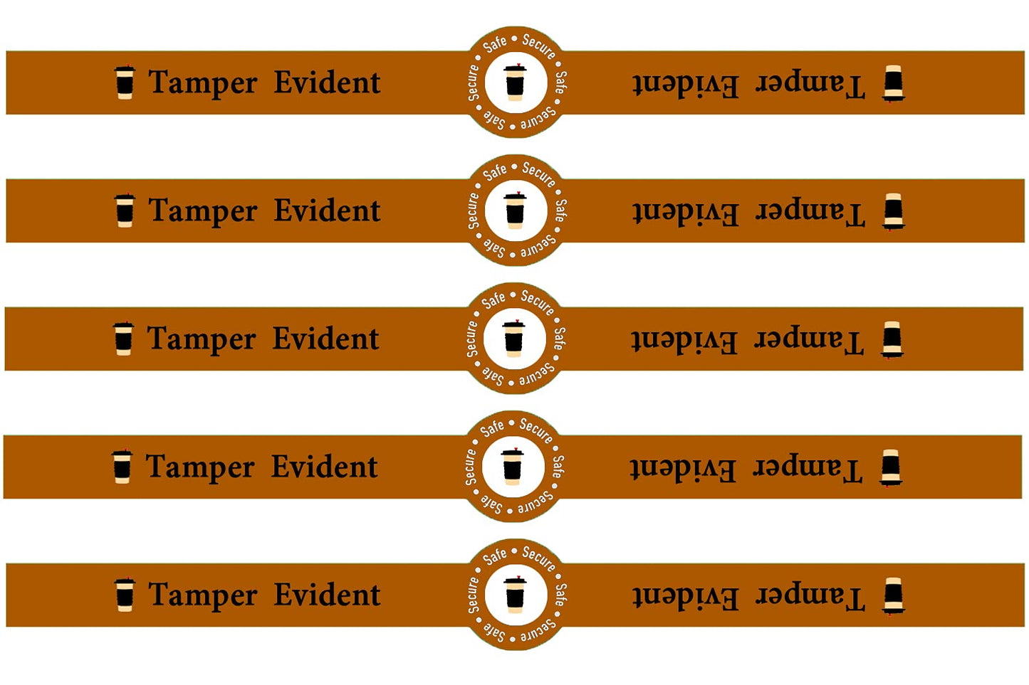 Safe Secure Tamper Evident Seals Stickers for Drink Lids,1″ x 9″Food Delivery Stickers - Sealed for Freshness Labels Drink Food Seal Stickers (500 Total Labels)